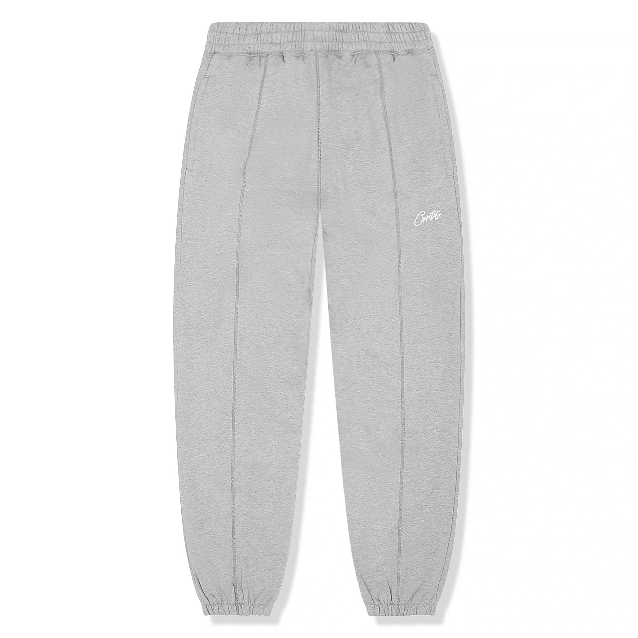 Front view of Corteiz HMP V2 Grey Sweatpants